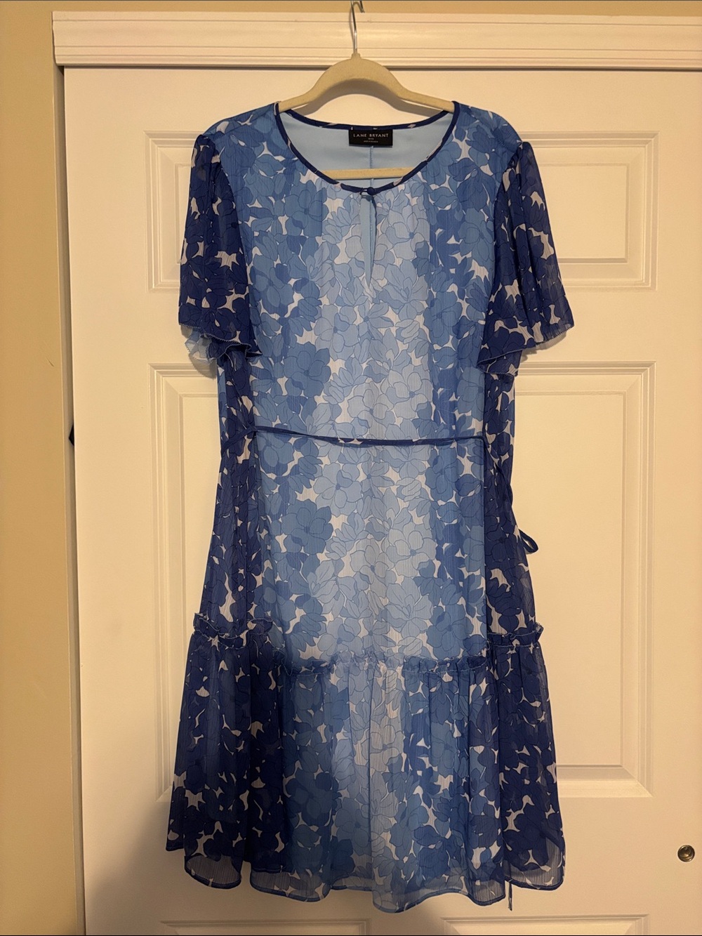 Lane Bryant Blue Floral Midi Dress